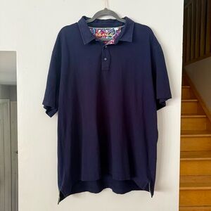 EUC Robert Graham Loud Luxury Deep Navy Polo Shirt XXL
